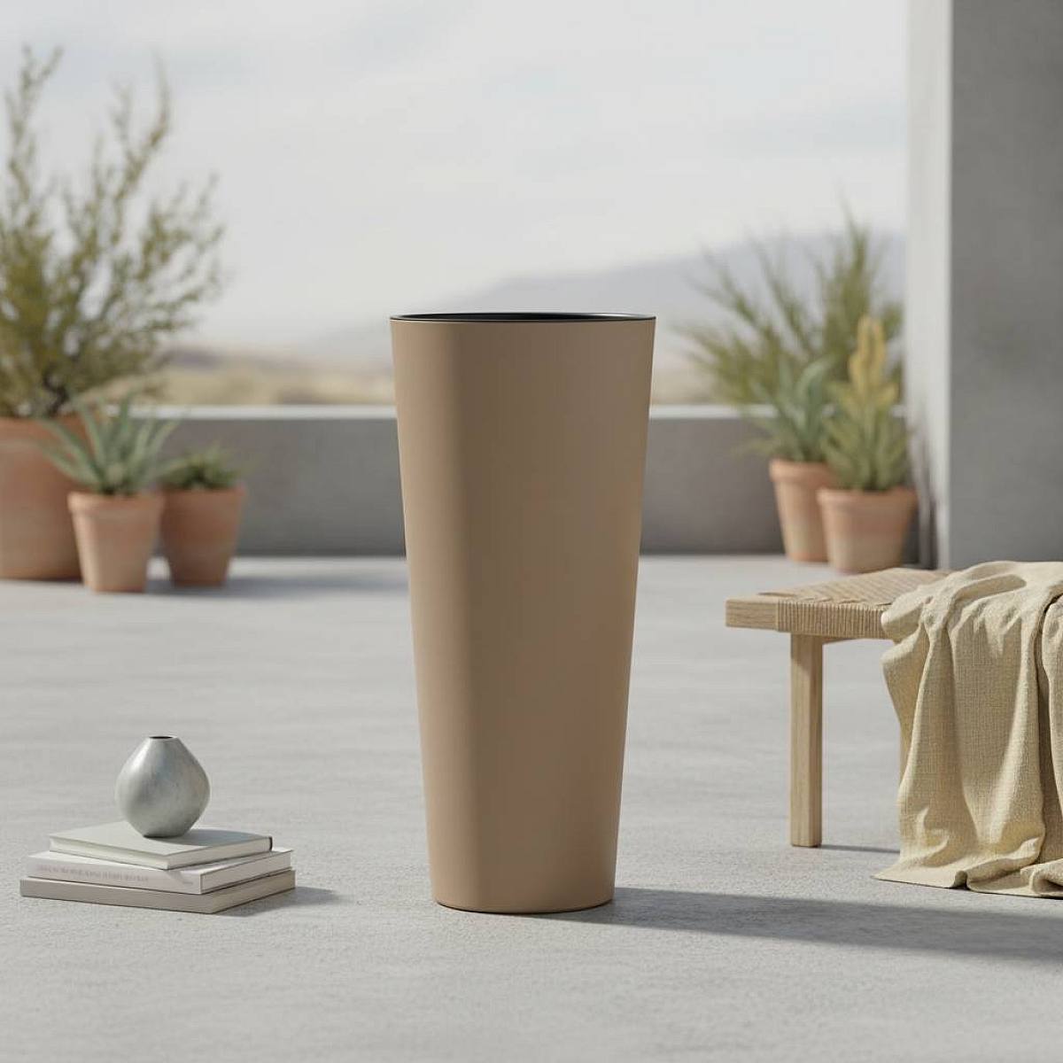 Mattes Taupe Pflanzgefäß picture 2