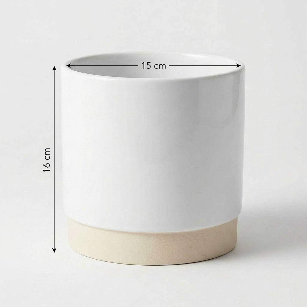 White Ceramic Pot - M/15cm picture 3
