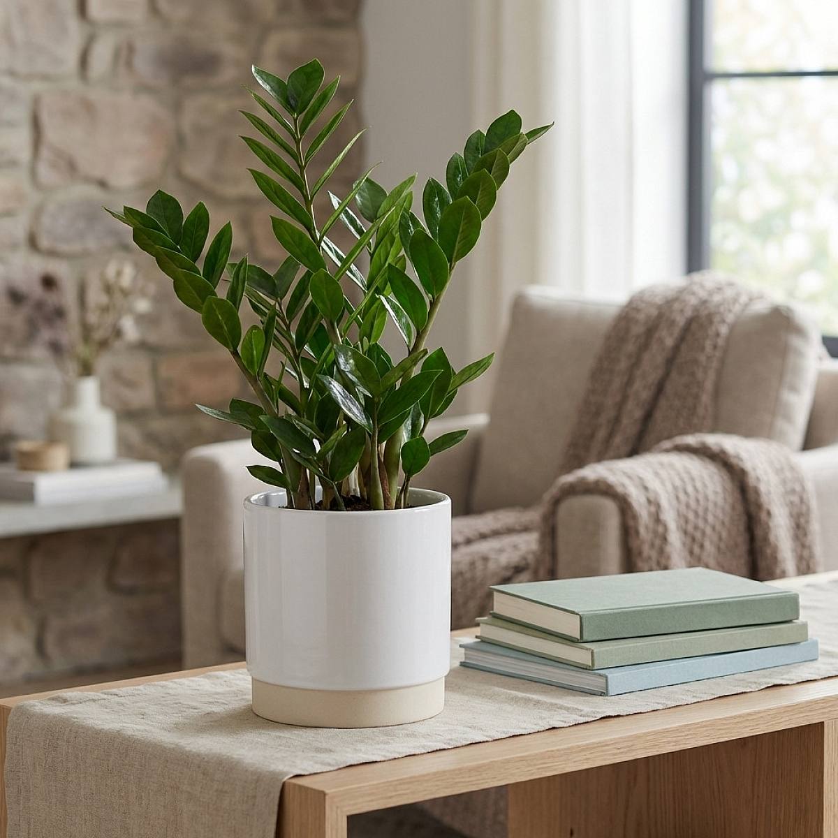 White Ceramic Pot - M/15cm picture 1