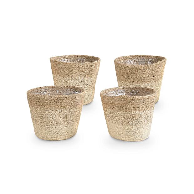 4 Paniers en jute crème - S/12cm