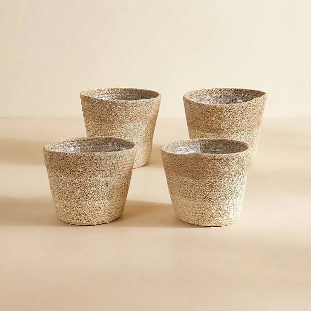 4 Paniers en jute crème - S/12cm
