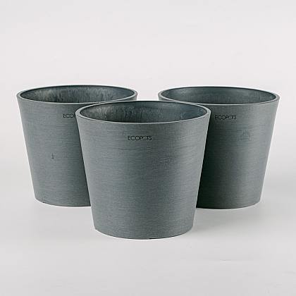 Trío Maceteros Eco Amsterdam Gris Oscuro - L/18cm