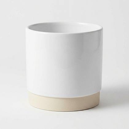 White Ceramic Pot - M/15cm