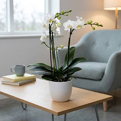 Biały storczyk Phalaenopsis